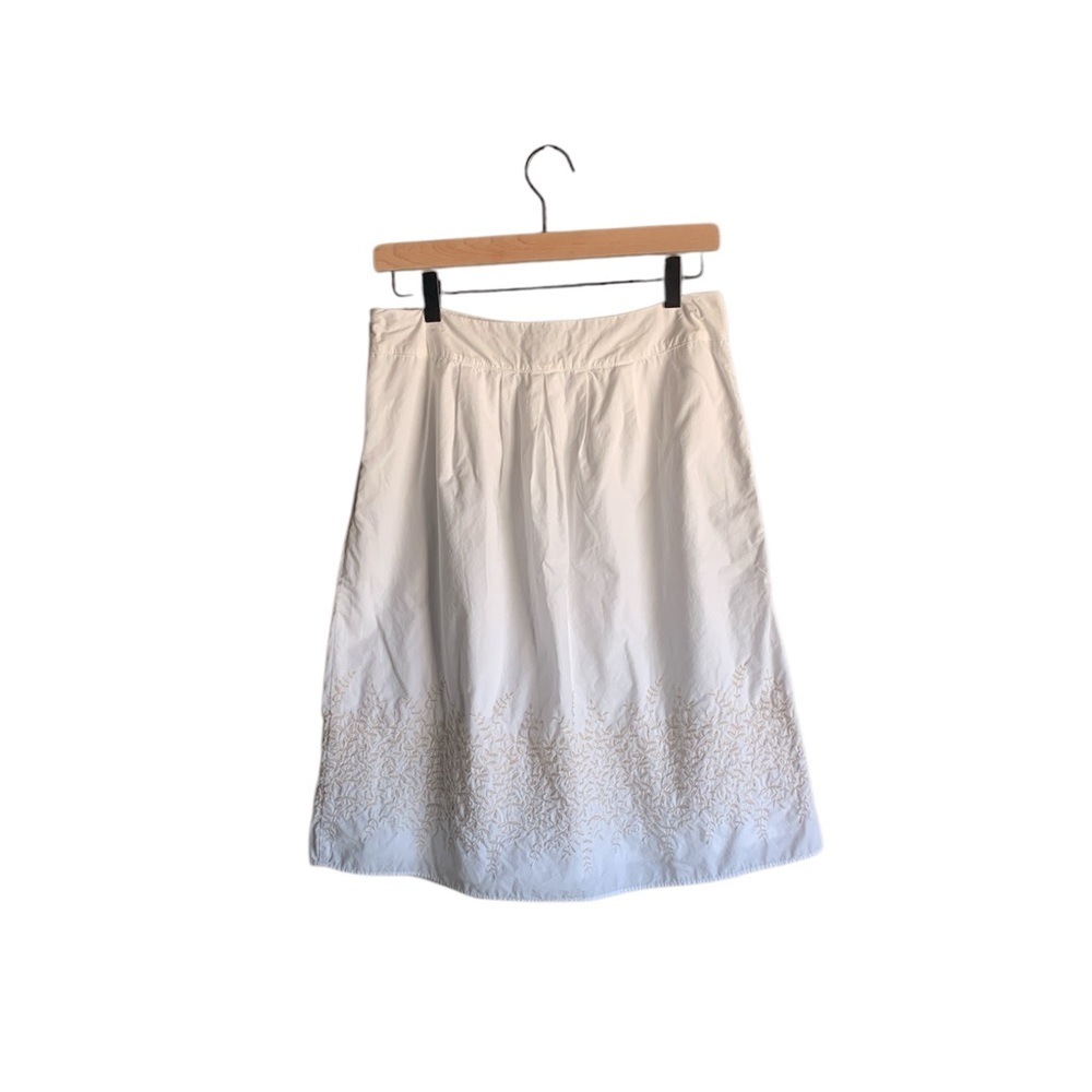 Talbots women’s size 6 white embroidered lined midi skirt coastal Euro summer - Picture 3 of 16